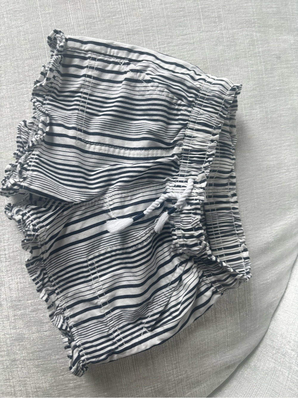 Striped Elastic-Waist Women’s Shorts - Black & White